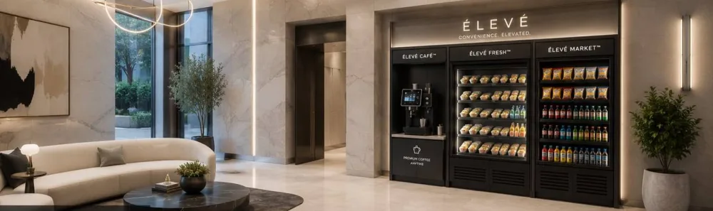 ÉLEVÉ station in a modern residential lobby