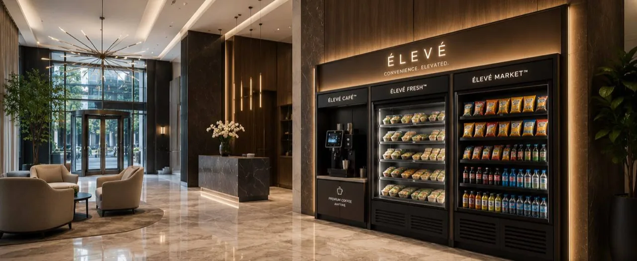 ÉLEVÉ Café, Fresh and Market units in a premium building lobby