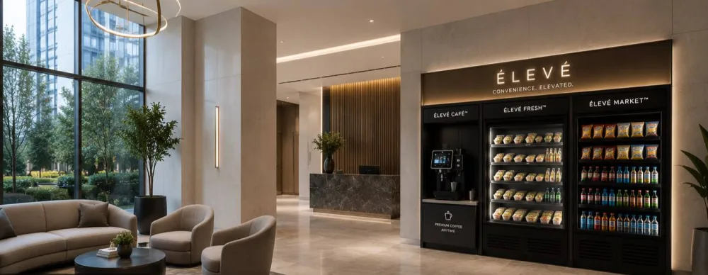 ÉLEVÉ station in a luxury residential lobby